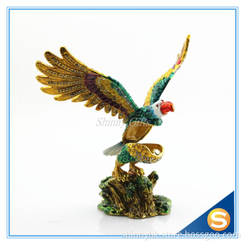 Animal Eagle Trinket box Jewelry Box Home Pewter Metal Craft